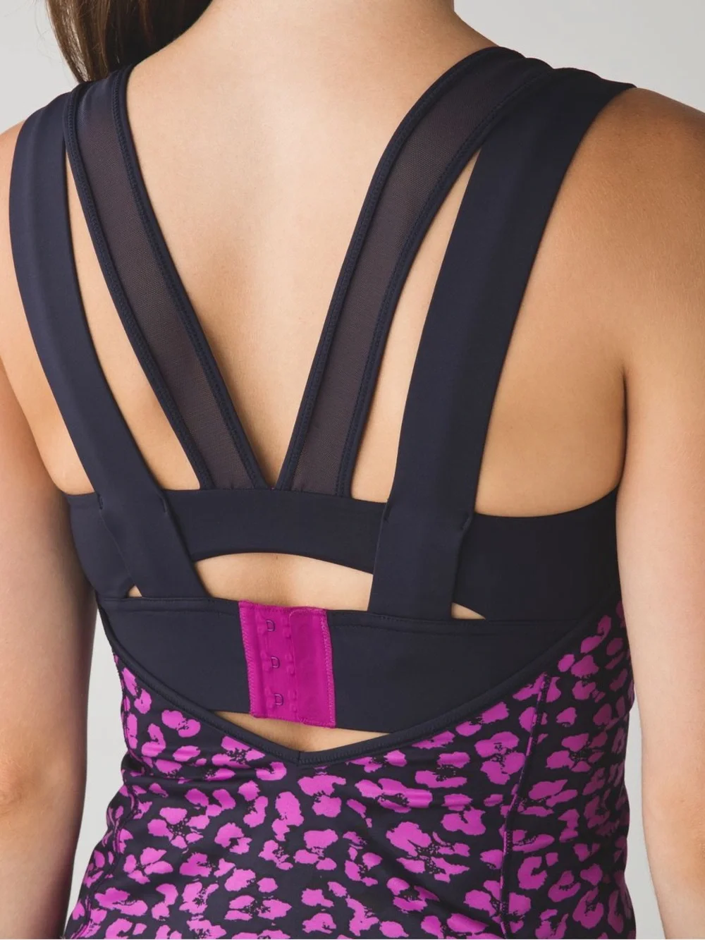 Lululemon Built-In Bra Tank Top Pink Leopard Print Athletic Yoga Top Size 6